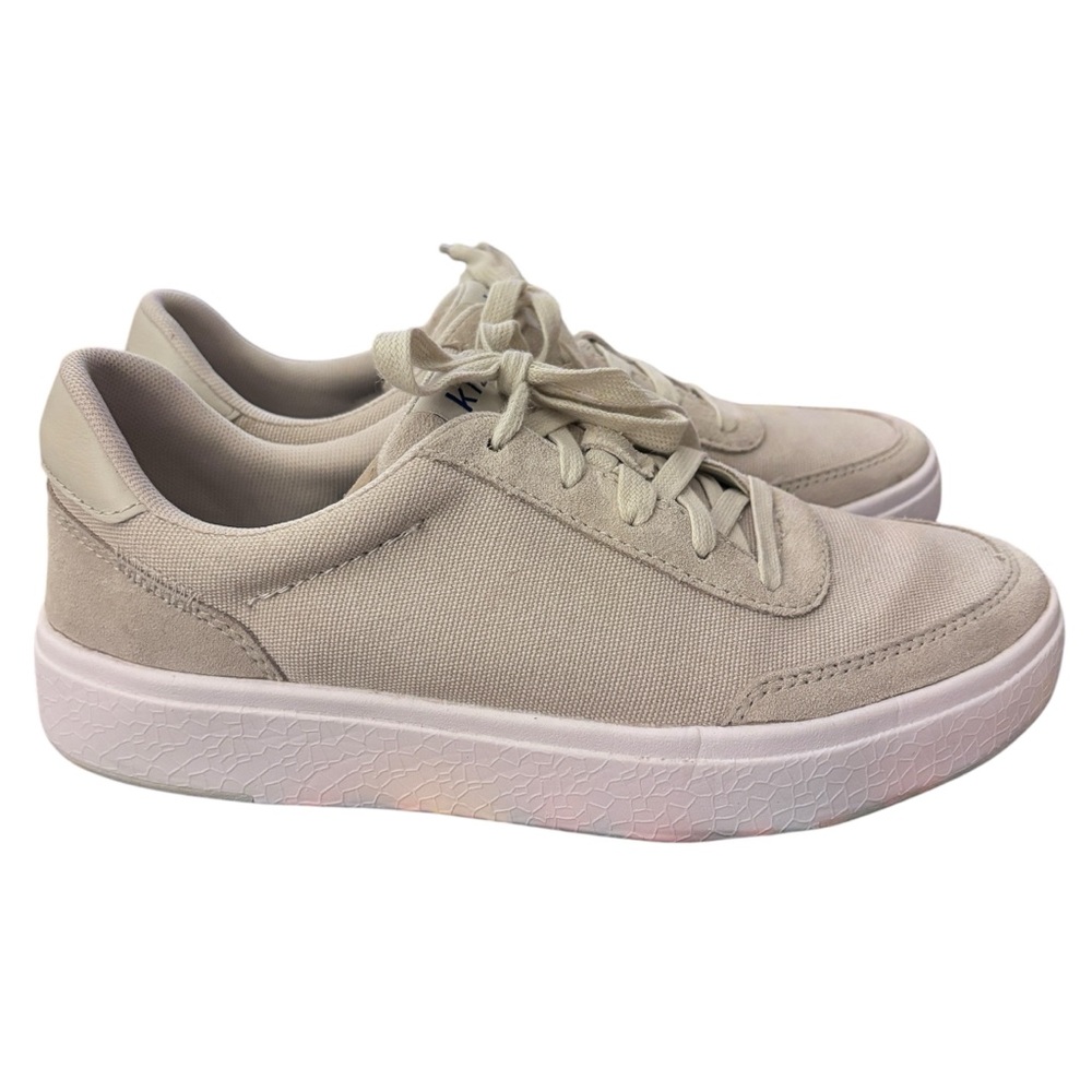 Kizik Men’s Prague Tan White Lace Up Sneakers Tennis Shoes 7